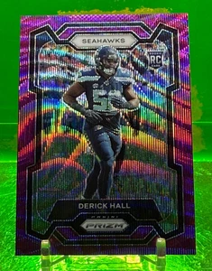 #69/99 2023 RC Derick Hall Prizm Purple Wave #388 Panini DE/LB SEAHAWKS - Imagen 1 de 2