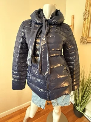 双人套装 Simona Barbieri SCEE 闪亮蓝色 Puffer 夹克 Med — 第 1/4 张图片