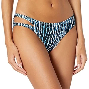 Jessica Simpson Sassy Safari Hipster Bikini Bottom Navy Animal Size M Cutout New - Picture 1 of 5
