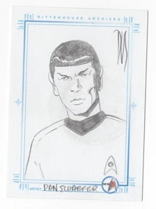 Spock Leonard Nimoy 2001 Star Trek 35th Anniversary Sketch Card by Dan Schaefer - Picture 1 of 2