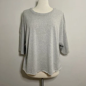 Adore Me Recycled Cotton Short Sleeve Cutoff T-Shirt Gray Size 1X - Picture 1 of 6