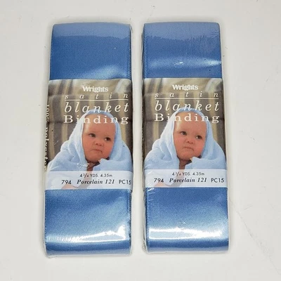 Lot 2 Wrights 794 Porcelain Single Fold Satin Blanket Binding 2"X4.75 Yd - Image 1 of 4