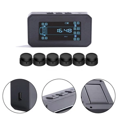 For RV Tire Safety Solution 8 Bar Monitoring System with Six Solar Sensors - Image 1 of 4