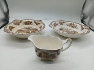 Johnson Bros OLD BRITAIN CASTLES Brown Multicolor 9"  Oval Vegetable Bowl & More - Picture 1 of 19