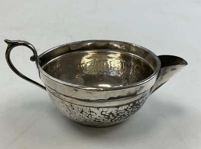 Vintage Pewter Creamer Hammered Finish Handle and Spout Design - Image 1 of 4