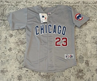 Majestic Authentic Chicago Cubs Ryne Sandberg #23 Camiseta gris de la MLB para hombre Talla: L Foto 1 de 4