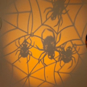 Halloween Spiders Creeping Orange Projection LED Light Show Outdoor Gemmy Decor - Picture 1 of 7