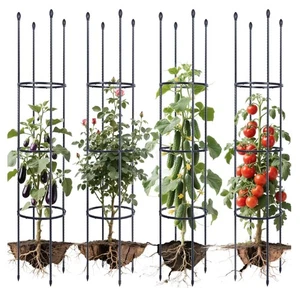 Garten Rankhilfe Metall 160cm 4Stück Pflanzenstütze Kletterhilfe Obelisk - Bild 1 von 10