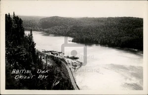 RPPC Canada Northern Ontario Abitibi Dock Orient Bay Real Photo Postcard - Picture 1 of 5