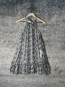 Vestido AQUA para mujer mediano blanco multi halter estampado de serpiente dobladillo con volantes IDH78439 - Imagen 1 de 7