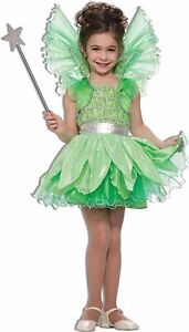 Deluxe Fairy Princess Green Sprite Costume Glitter Dress Girls Large 12-14
