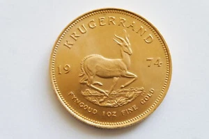 1 oz Goldmünze Krügerrand Suid Afrika 1974 Second-Hand Fyngoud Wertanlage? - Picture 1 of 11