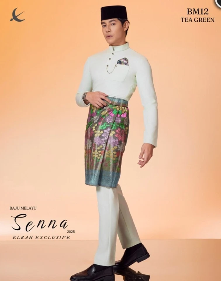 Traditional Malay Men Wear Elrah Exclusive Senna (Shirt + Pant only)  - Image 1 of 4