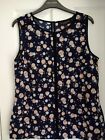 PAUL COSTELLOE VEST SHELL TOP NAVY MULTI ECLIPSED SPOT . UK 12, EUR 38. PERFECT