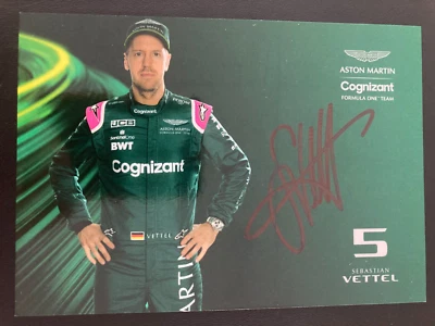 Sebastian Vettel official Signature Autograph signed Aston Martin card - Image 1 of 2