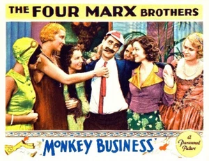 GROUCHO MARX Surrounded By The Ladies For MONKEY BUSINESS 11x14 LC Print 1931 - Picture 1 of 1