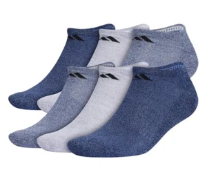 Adidas Mens Cushioned No Show Athlete Socks 6 Pair Pack Aeroready Blues Sz 6-12 - Picture 1 of 6