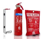 Bsi 1KG POWDER ABC FIRE EXTINGUISHER WITH FIRE BLANKET HOME OFFICE KITCHEN CAR