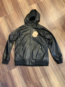 Y’2 Hooded Japanese Black Leather Jacket - Picture 1 of 3