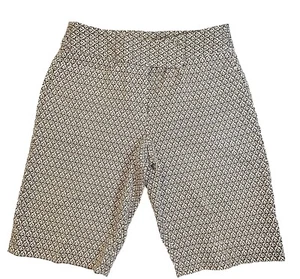 Bermuda donna Talbots marrone bianco floreale disegno geometrico corto elasticizzato taglia 2P - Foto 1 di 10