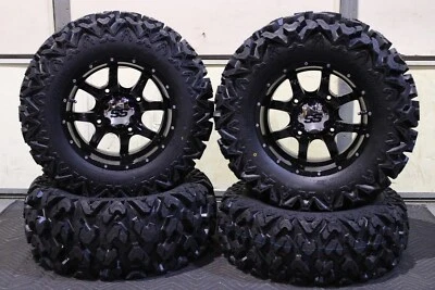 POLARIS GENERAL 1000 27" RIP SAW RADIAL ATV TIRE 14" COBRA BLK WHEEL KIT POL10K - Image 1 of 4