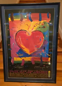 PETER MAX & ANDRE AGASSI Hand Autographed Poster (has scratches, sold as is) - Picture 1 of 6