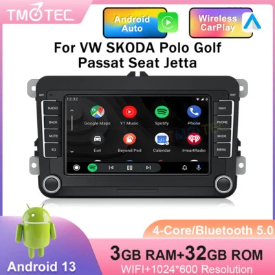 CarPlay DAB+ Android 13 Car Stereo For VW Passat CC Golf 5 Caddy Touran Polo EOS - Image 1 of 4