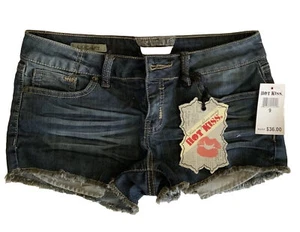 NWT Hot Kiss Sexy Denim Low Rise Shorts Sz 9 Junior/Womens Blue Jeans/stretch - Picture 1 of 6