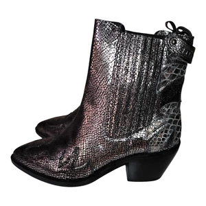 Pepe Jeans Damen Cowboystiefel Stiefelette Gr 38 Western Palm Glam Silber NEU - Bild 1 von 5