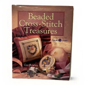Beaded Cross-Stitch Treasures Book By Gay Bowles Designs From Mill Hill - Picture 1 of 2
