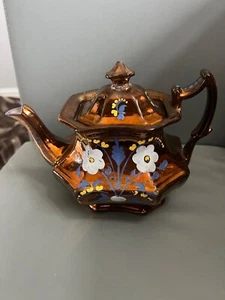 victorian copper lustre teapot - Picture 1 of 5