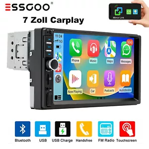 1 DIN Autoradio 7 pollici Apple Carplay Android Auto Bluetooth USB AUX-IN TF AM - Foto 1 di 15