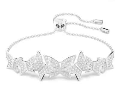 Brazalete Brazalete Swarovski 5636429 Mariposa Lilia Blanco Rodio Nuevas Cajas Foto 1 de 4