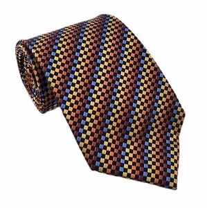 Irvine Park Necktie Checked Stripe 100% Silk 61L - Picture 1 of 6