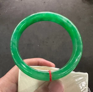 Echt Natur Grade AAA Smaragd Grün Burmesische Jade Jadeit Armband Armreif 55mm - Bild 1 von 8