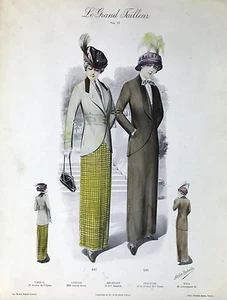 ORIGINAL c.1925 ART DECO FRENCH FASHION PRINT Atelier Bachwitz LE GRAND TAILLEUR - Picture 1 of 4