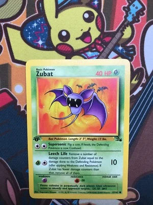 Zubat 1. Edition 57/62 Fossil englisch Pokemon Karten NM - Bild 1 von 2