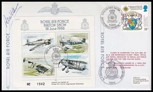 Segunda Guerra Mundial Spitfire Fighter Ace Wing Cdr ROYCE WILKINSON OBE DFM* Cubierta firmada RAF - Imagen 1 de 6