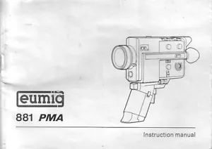 Manual de cámara Eumig 881 PMA Super 8 - inglés (PDF de búsqueda de alta resolución en un CD) - Imagen 1 de 2