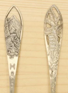 Par de cucharas de recuerdo de plata esterlina de la ciudad de Honolulu X076C - Imagen 1 de 4