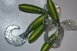 3" TWISTER TAIL FAT GRUBS WALLEYE BASS LURES SILVER FROG 25 PACK - Picture 1 of 1