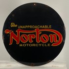 Norton Enamel Sign - Ø 50cm (19.7') - Vintage Unique Motorcycle Dealership Decor