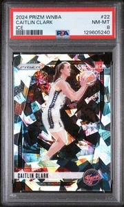 Caitlin Clark 2024 Panini WNBA Prizm #22 Ice Rookie RC PSA 8 - Picture 1 of 2