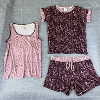 Pajama Set - 3 Pieces - Lucky Brand - Burgundy Paisley, Size Small Set - Image 1 of 4