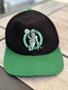 Vintage 90s Boston Celtics Starter 100% Wool First Gen Black Dome Hat Cap NWOT - Picture 1 of 4