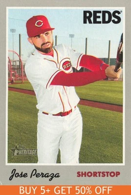 Jose Peraza #22 2019 Topps Heritage Cincinnati Reds Baseball - Image 1 of 2