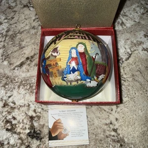 Li Bien Christmas Ornament Nativity 2020 Reverse Painting Handpainted w/ Box - Picture 1 of 11