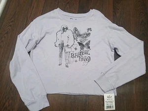 Barbie Girls Purple Long Sleeve Crop Top Size 10/12 - Picture 1 of 4