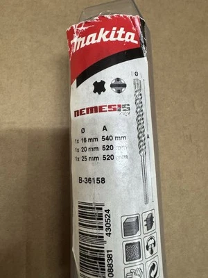 Makita Nemesis SDS Max Hammerbohrer 3 tlg Set 16+20+25 mm  4 Schneidig B-36158 - Bild 1 von 4