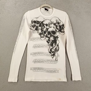 MMA Elite Shirt Herren Small weiß Y2K Thermo Waffelstrick Totenköpfe MMA Fighting - Bild 1 von 10